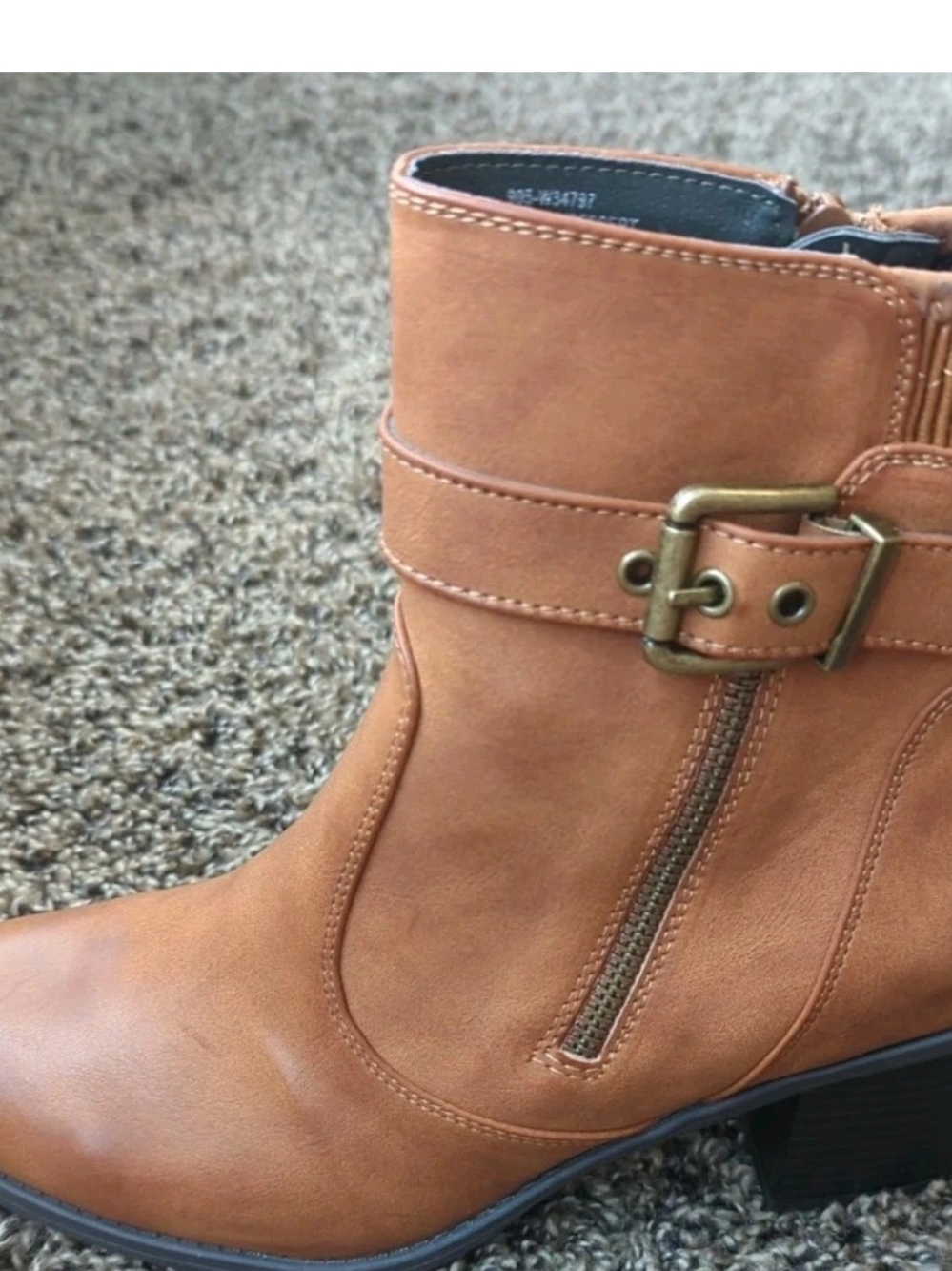 White Mountain Women's Brown Dark Tan Desert Zipper Boots Shoe Size 8.5M New